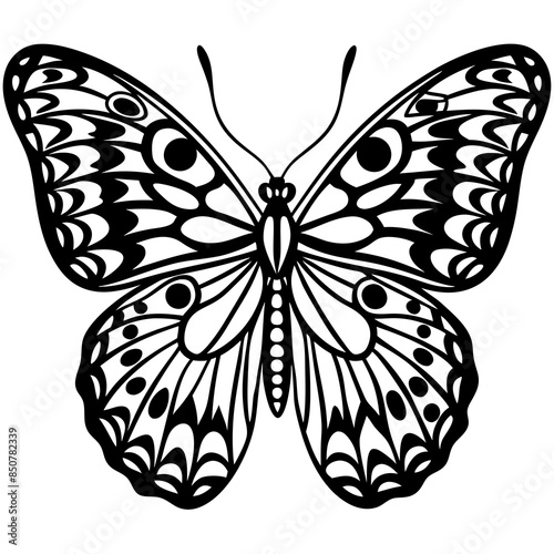 solid-black-outline-fritillary-butterfly-animal-ve © VarotChondra