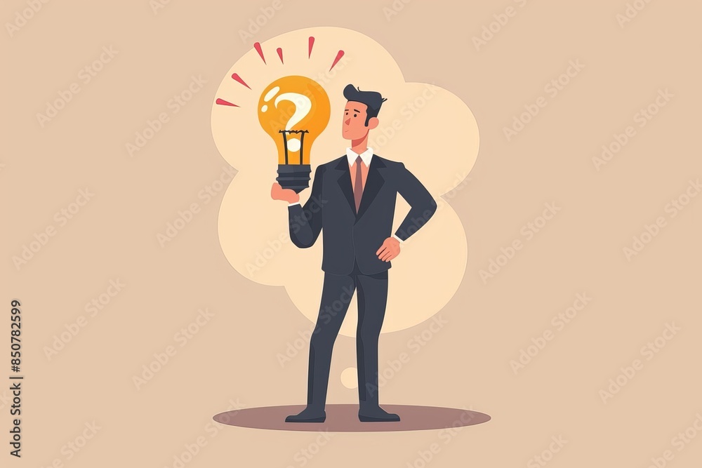 Q and A, FAQ frequently asked questions, creative solutions, smart businessmen holding question mark signs and lightbulb solutions. Q and A, FAQ frequently asked questions, creative solutions, smart businessmen holding question mark signs and lightbulb solutions.
