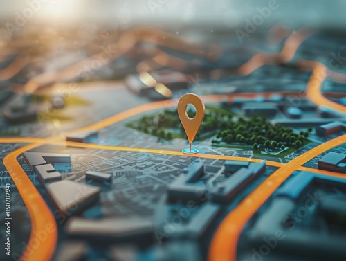 Local SEO concept with map and pin point for business location. Concept Local SEO, Google Maps, Pinpoint Location, Business Directory, Search Engine Optimization photo