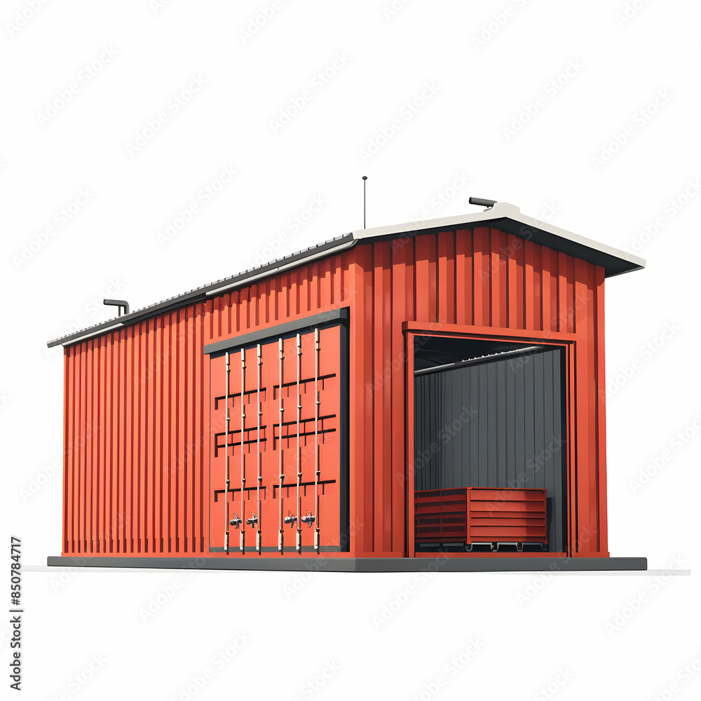 3D Flat Icon: Artistic Warehouse Exterior Shipping Container with Ample Copy Space for Storage Supply Chain Management Promo. 3D Flat Icon: Artistic Warehouse Exterior Shipping Container with Ample Copy Space for Storage Supply Chain Management Promo.