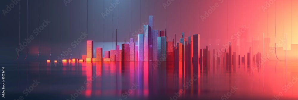 Skyscraper Skyline Reflecting in Water Skyscraper Skyline Reflecting in Water