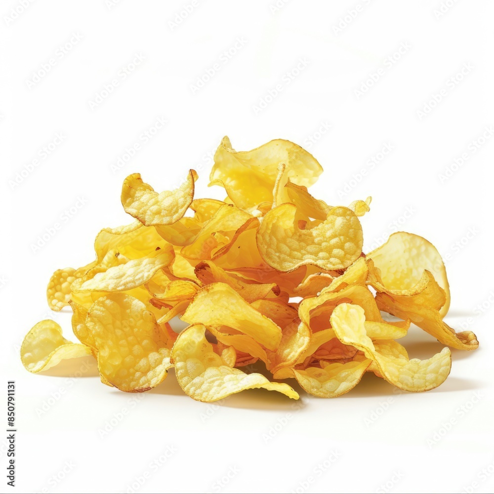 potato chips isolated on white background, in the style of 2d game art potato chips isolated on white background, in the style of 2d game art