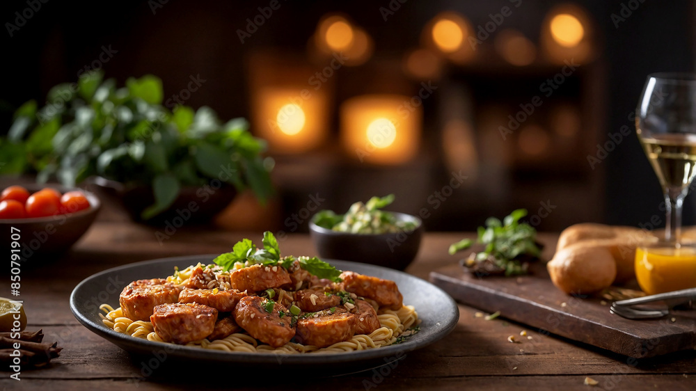 advertisement to highlight the quality of the food. Close-up shots of vibrant vegetables, juicy meats advertisement to highlight the quality of the food. Close-up shots of vibrant vegetables, juicy meats