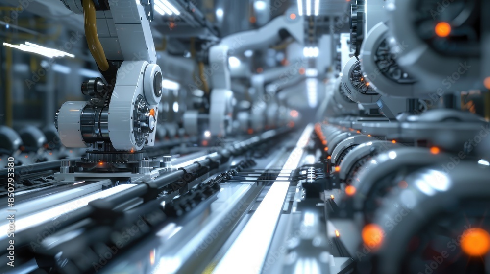 fully automated factory utilizing robotics and AI for efficient production lines AI generated fully automated factory utilizing robotics and AI for efficient production lines AI generated