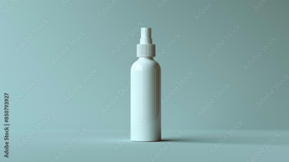 Simplistic image of a plain white spray bottle with a spray nozzle, perfect for product mockup