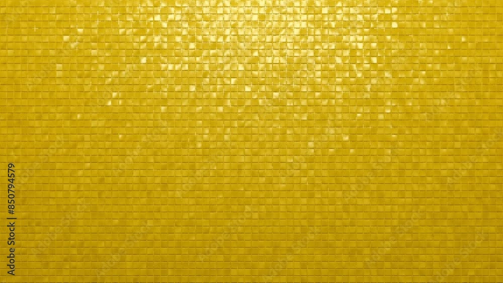 Wand aus golden schimmernden Kacheln