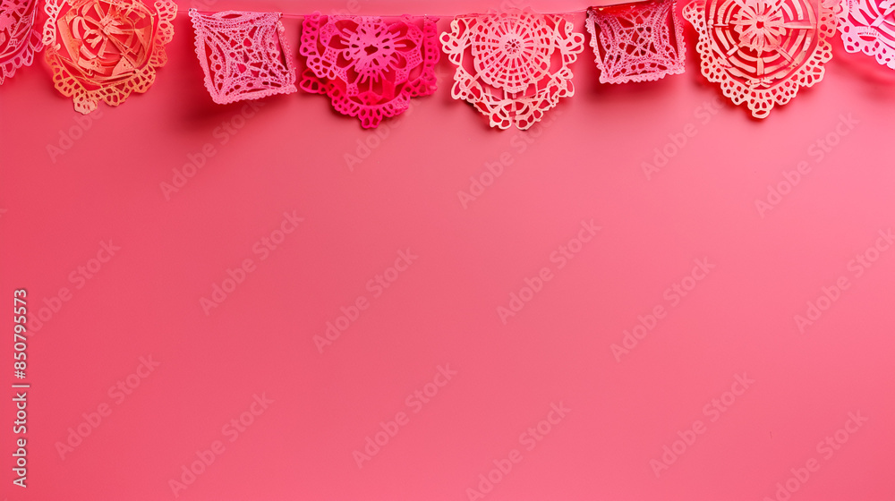 papel picado en rosa sobre fondo liso rosa fuerte cuadro decorativo fondo para decoracion o invitacion digital cultura y tradicion papel picado en rosa sobre fondo liso rosa fuerte cuadro decorativo fondo para decoracion o invitacion digital cultura y tradicion