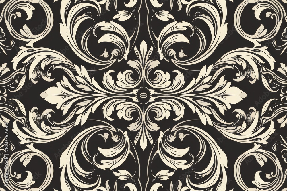 Ornate Floral Damask Pattern