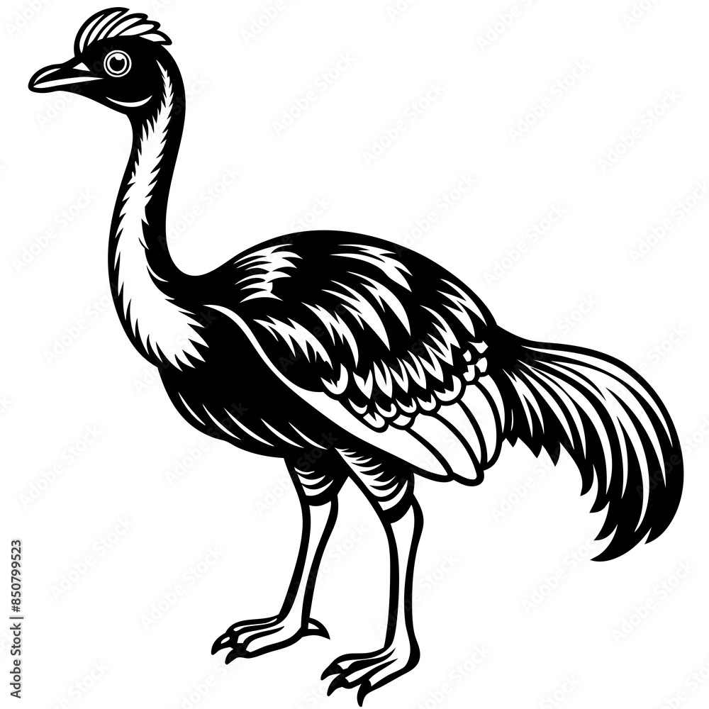 solid-black-outline-gastornis-animal-vector-on-whi solid-black-outline-gastornis-animal-vector-on-whi