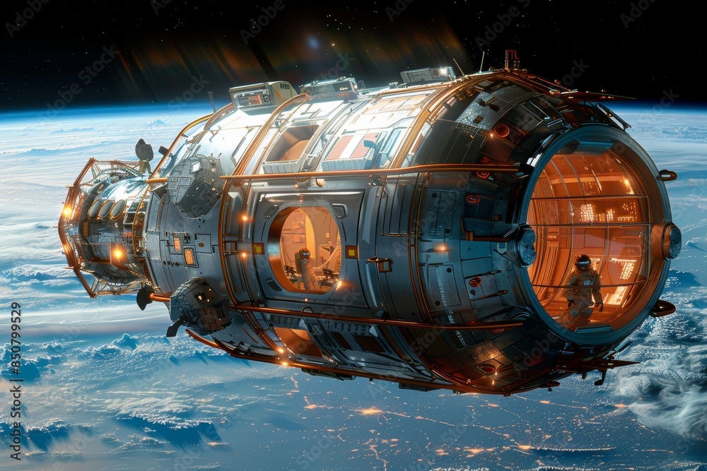 Rotating Space Habitat Orbiting Earth Rotating Space Habitat Orbiting Earth