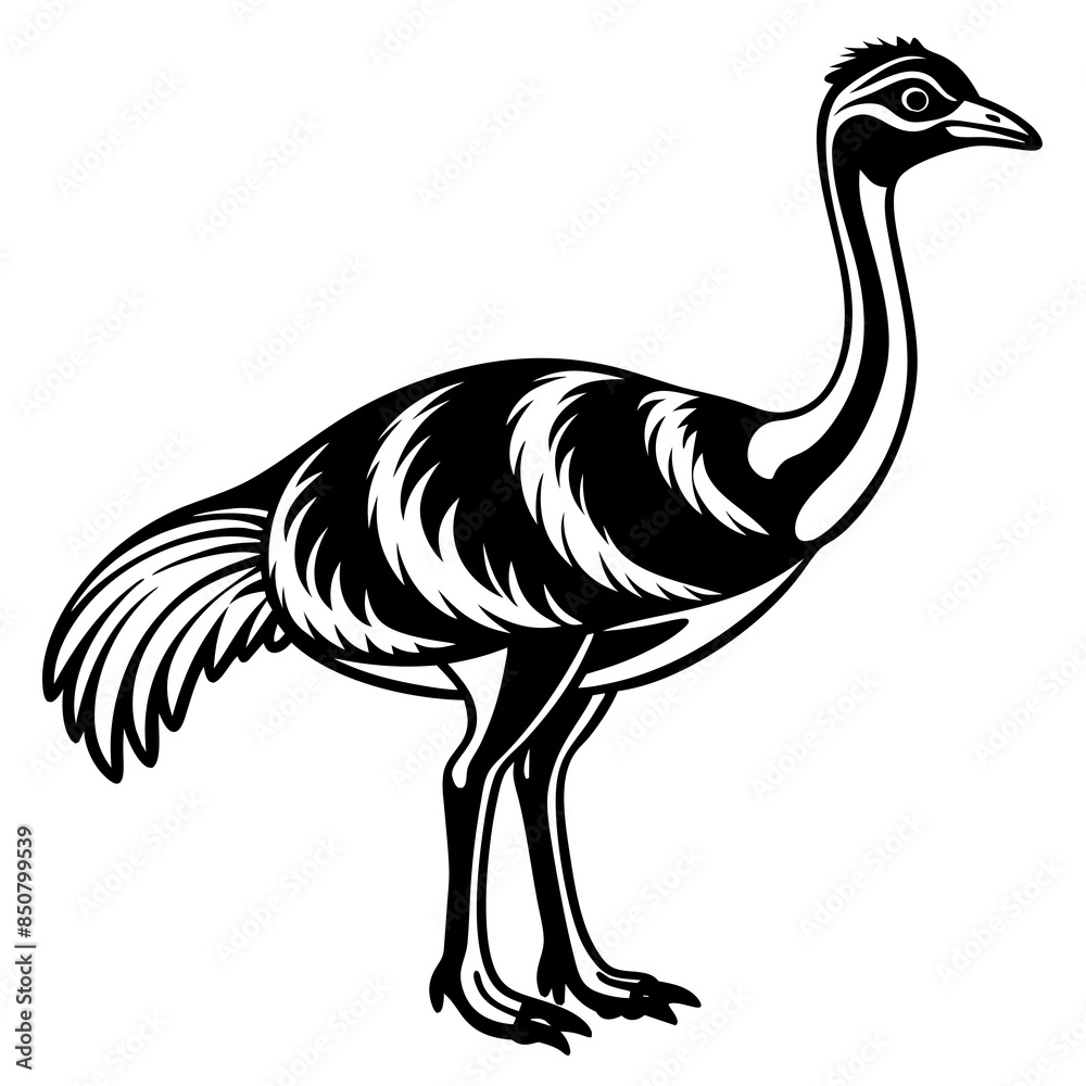 solid-black-outline-gastornis-animal-vector-on-whi solid-black-outline-gastornis-animal-vector-on-whi