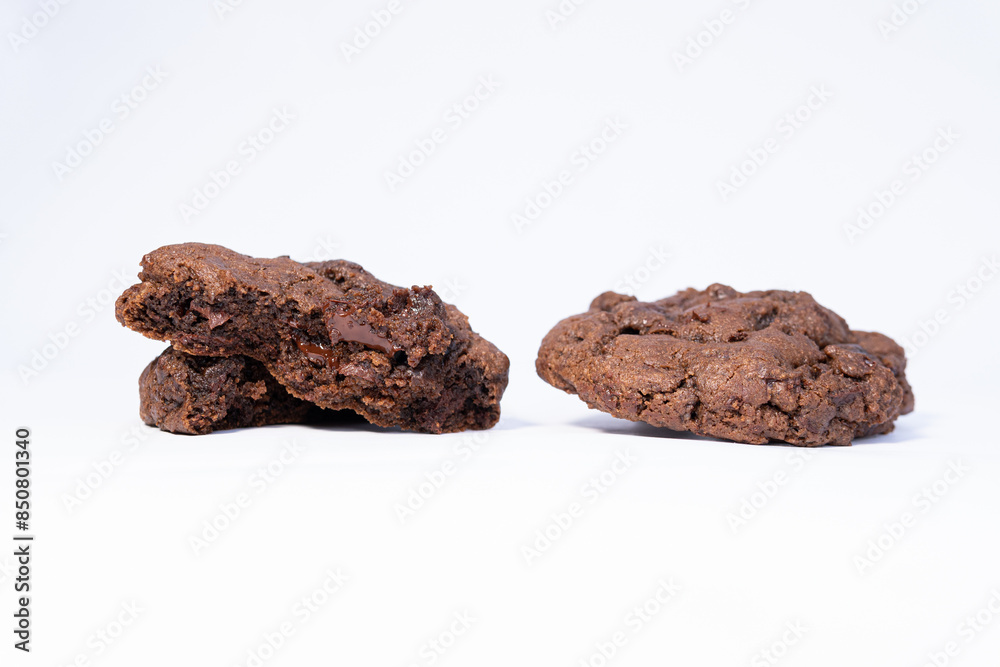 chocolate cookie photo close up on white background chocolate cookie photo close up on white background