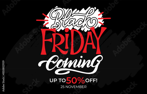 Black Friday coming typography lettering vector