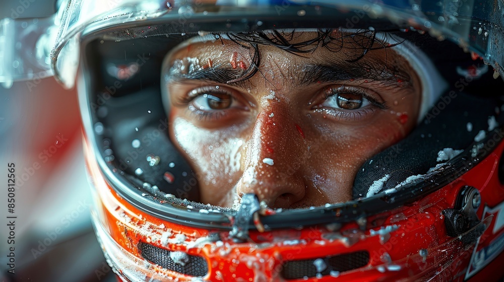 Close-up of a Race Car Driver's Eyes. Close-up of a Race Car Driver's Eyes.