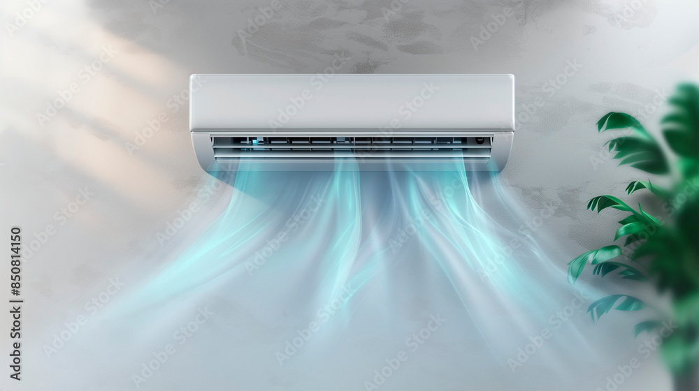Air conditioning with cold air in a white wall. temperature control, cold or heat. Air conditioner. Purifier and clean air. Air conditioning with cold air in a white wall. temperature control, cold or heat. Air conditioner. Purifier and clean air.