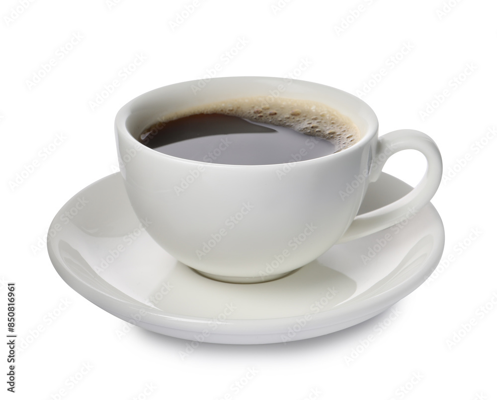 Aromatic coffee in cup isolated on white Aromatic coffee in cup isolated on white