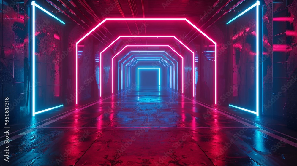 Red Blue Tunnel Abstract Background Red Blue Tunnel Abstract Background