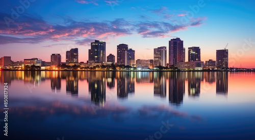 Wallpaper Mural Stunning Cityscape Reflection at Sunset Torontodigital.ca
