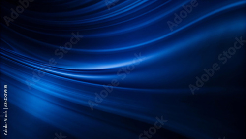 Black dark azure cobalt sapphire blue abstract background. Color gradient. Geometric shape. Wave, wavy curved line. Rough grunge grain noise. Light neon metallic shine shimmer bright. Design.