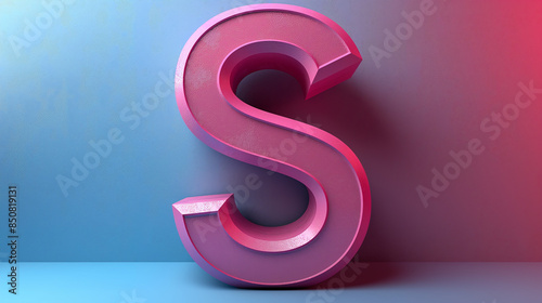 3D Speech bubble featuring letter "S" on plain backdrop.