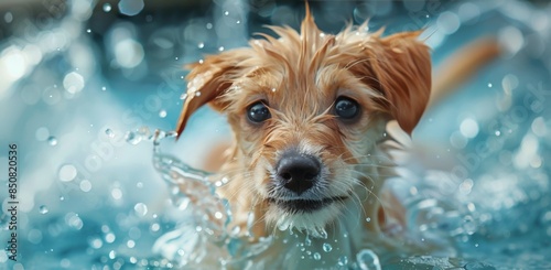A Wet Dog Enjoying a Summer Day Swim