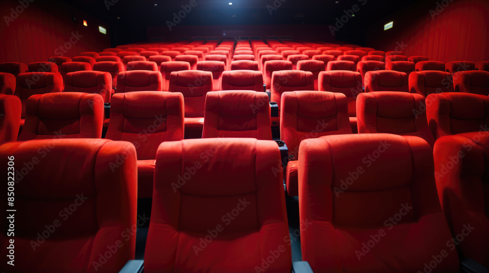 Fototapeta premium Red Theater Seats Ready for Showtime
