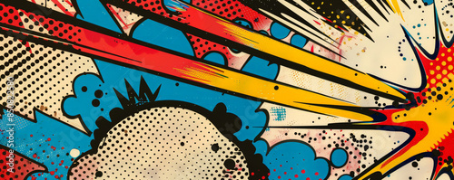 A vintage comic book page with halftone dots and primary colors.