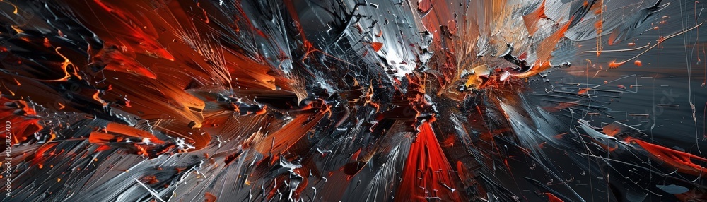 Fototapeta premium Pain depicted through intense, jagged abstract art