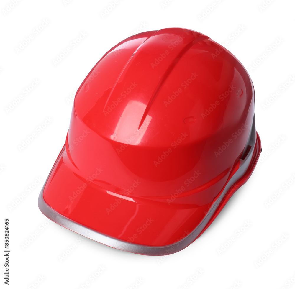 Fototapeta premium Orange hard hat isolated on white. Safety equipment