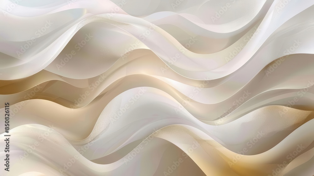 Obraz premium abstract fluid waves in taupe ivory white beige and gold luxurious background design