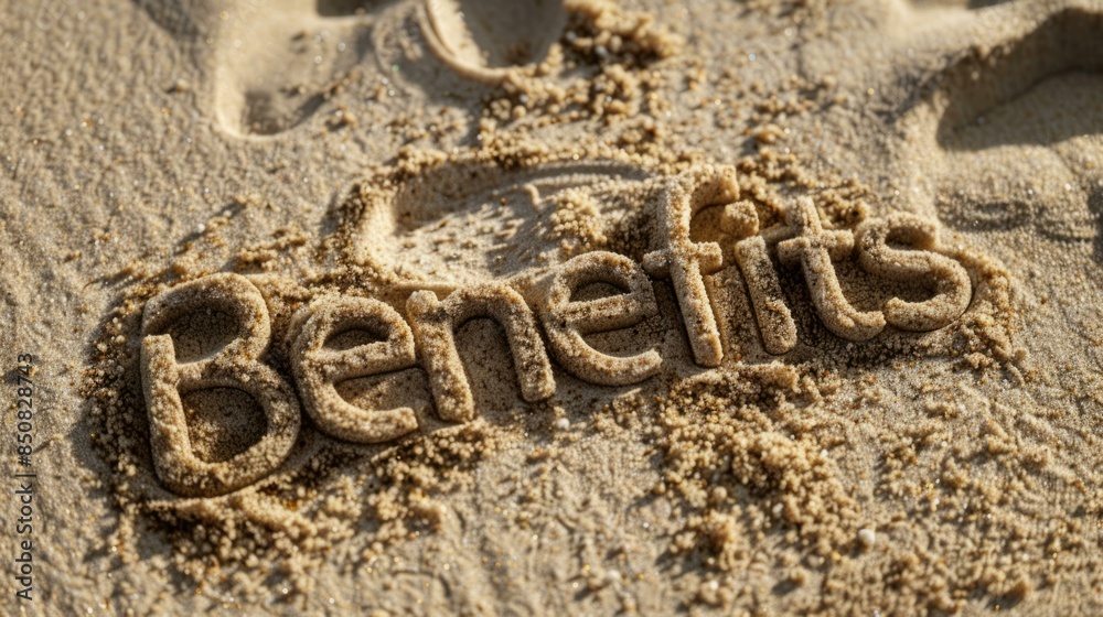 Fototapeta premium Sand Reward and Bonus concept art poster.