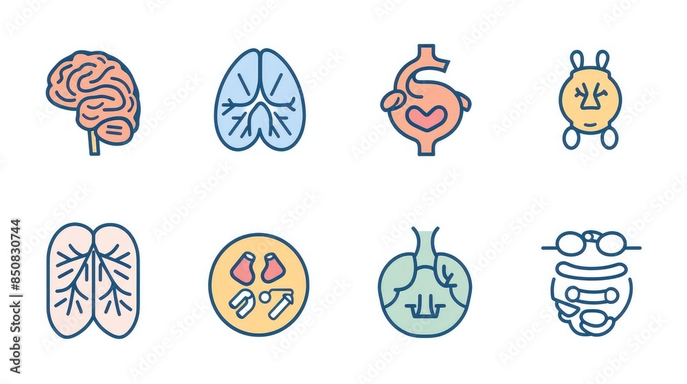 Medical Line Art Icons for Healthcare Concepts