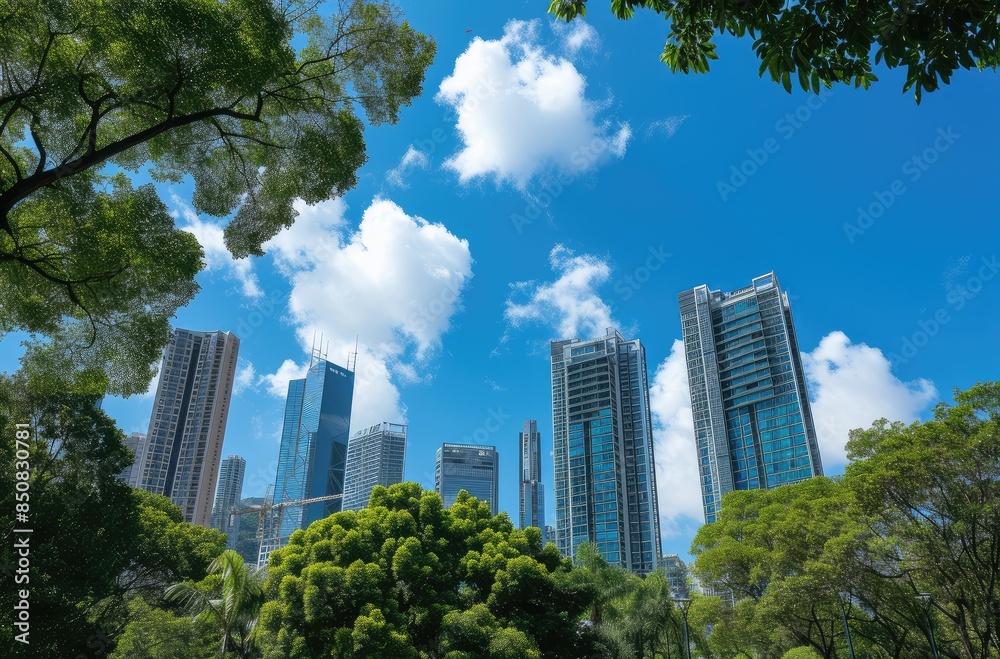 City Park Surrounded by Modern Skyscrapers City Park Surrounded by Modern Skyscrapers