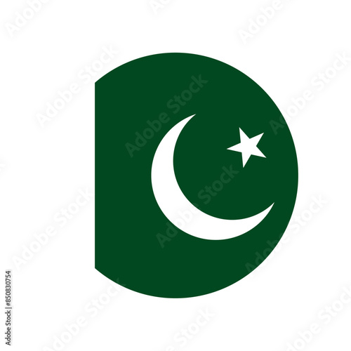 Round Pakistan flag icon