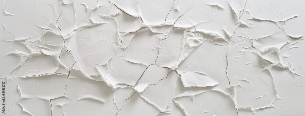 Obraz premium Peeling White Paint on Rough Wall Texture