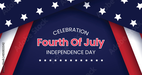 Fourth Of July. American Independence Day Banner Design.Print