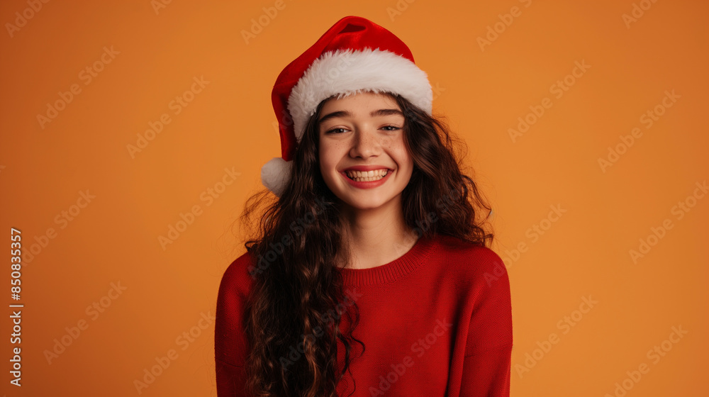 Happy girl celebrate happy christmas Happy girl celebrate happy christmas