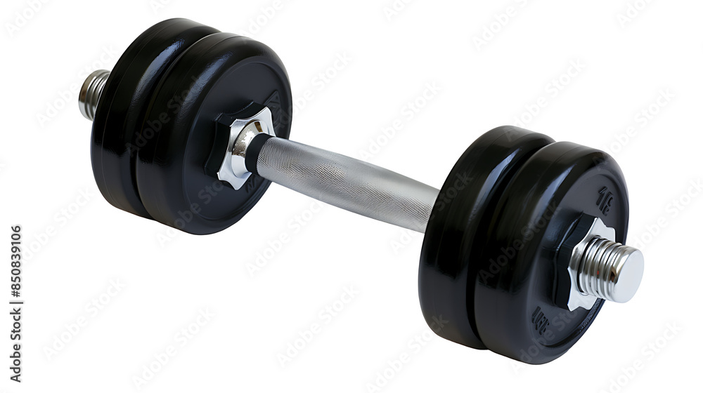 black iron dumbbell isolated on a white background black iron dumbbell isolated on a white background