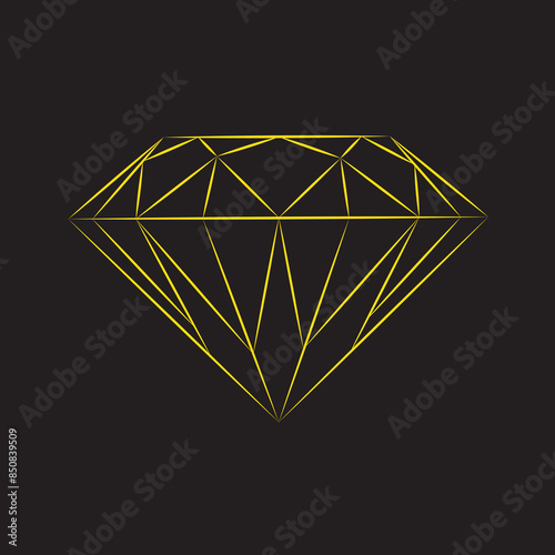 golden diamond on black background