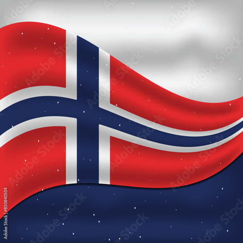 Norway Flag Vector Design Template