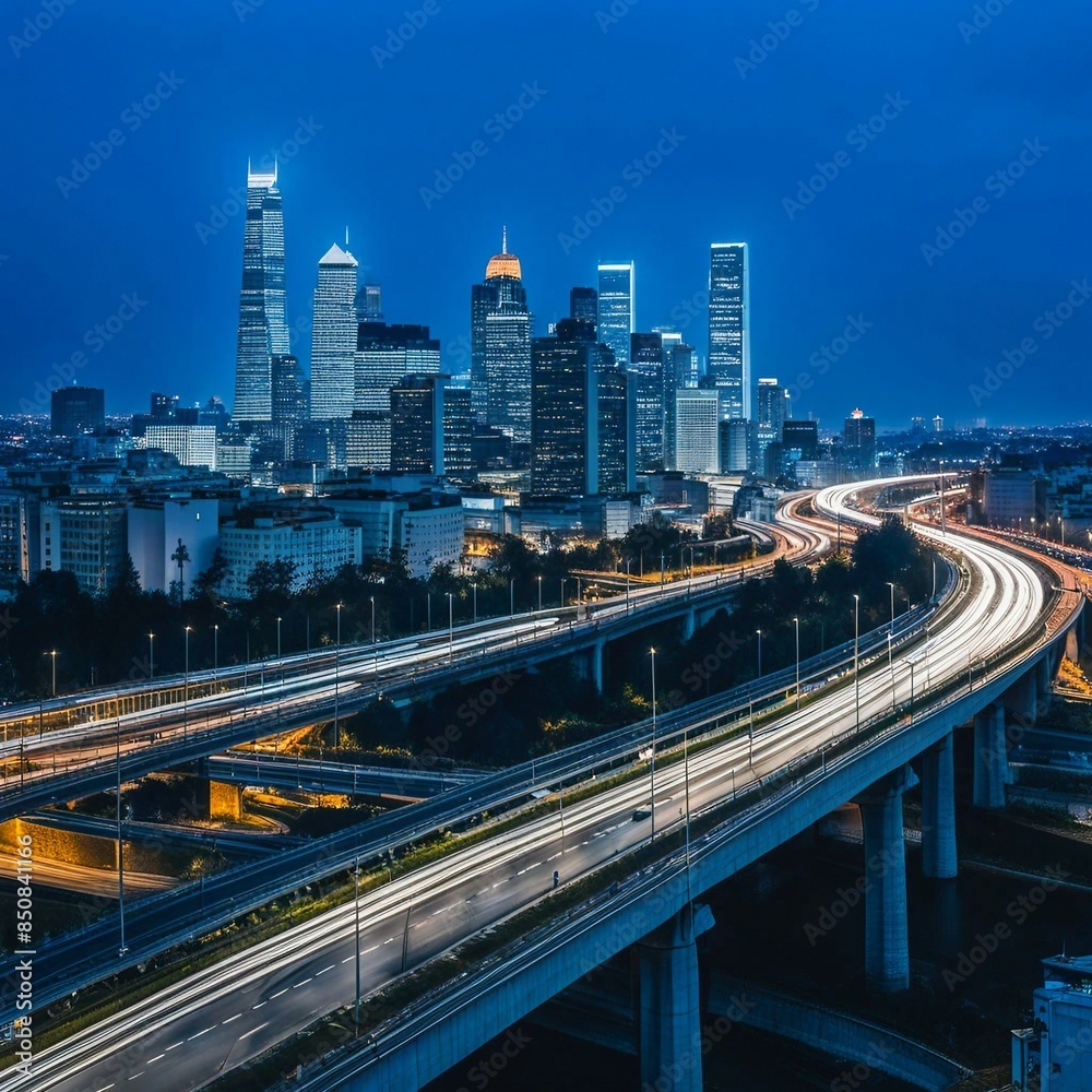 Fototapeta premium traffic on highway at night