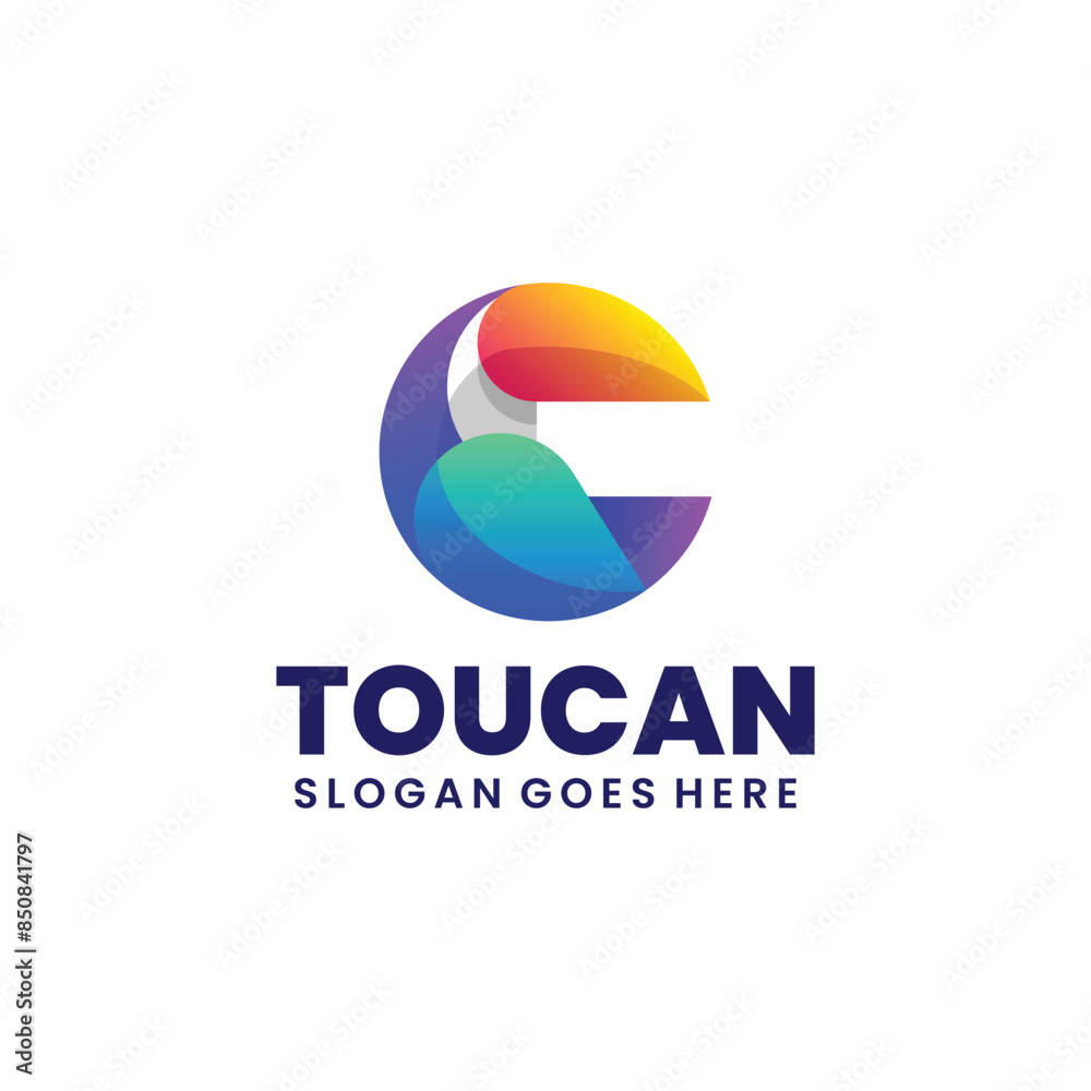 Vector gradient toucan abstract logo Vector gradient toucan abstract logo