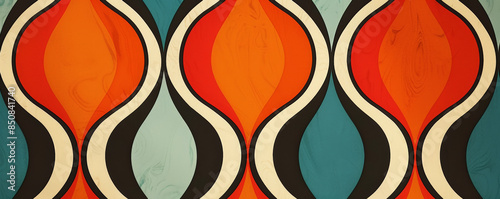 Obraz na płótnie A 1960s mod pattern with bold, contrasting colors.