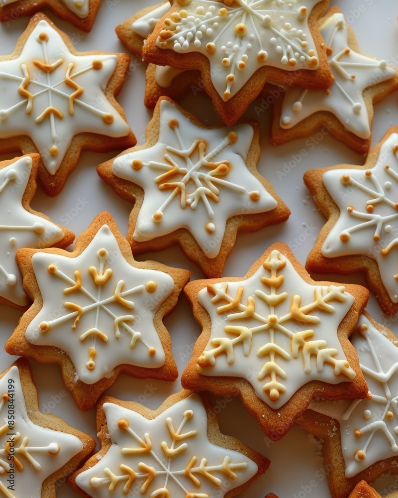 Holiday Cookie Collection: Festive Gingerbread and Star Cookies with Snowflake Decorations Holiday Cookie Collection: Festive Gingerbread and Star Cookies with Snowflake Decorations