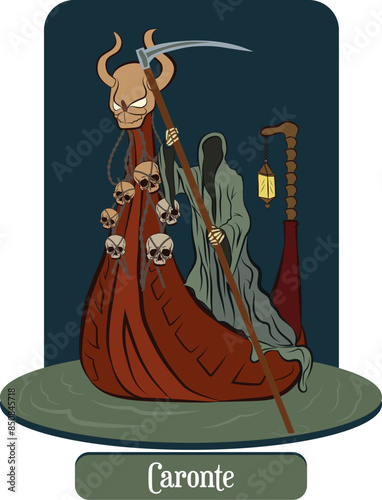 illustration vector isolated of  mythical creature, Charon, caronte, greek mithology