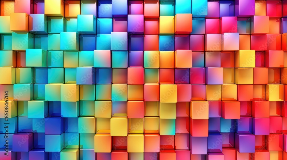 Vibrant 3D Colorful Geometric Blocks Vibrant 3D Colorful Geometric Blocks