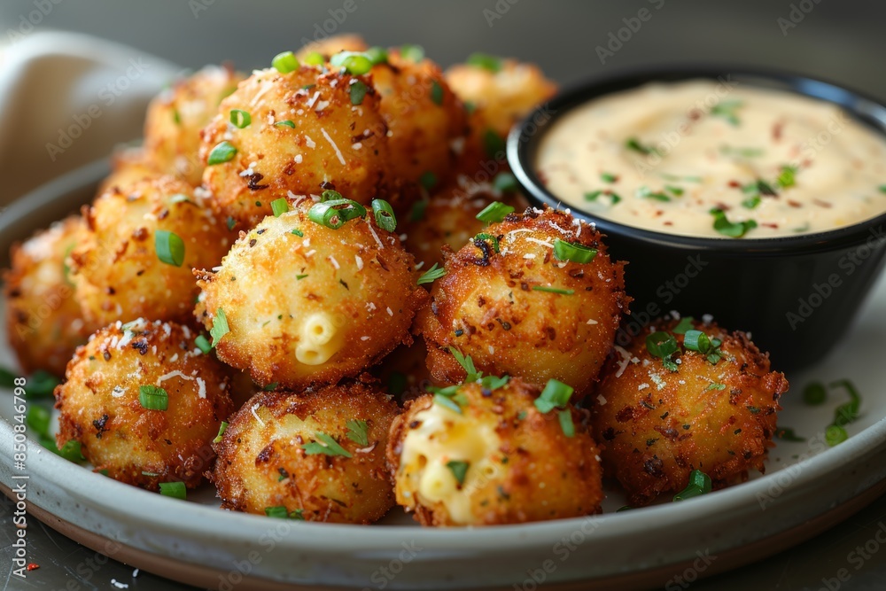 Crispy Macaroni and Cheese Bites With Sauce Crispy Macaroni and Cheese Bites With Sauce