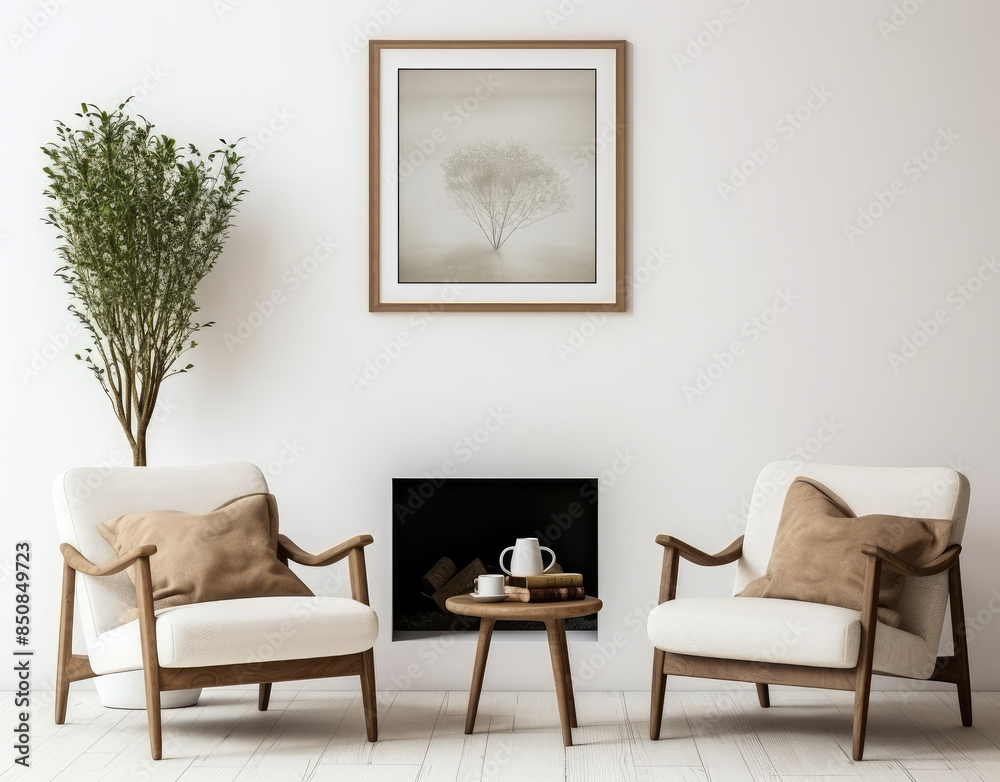 Obraz premium Serene Minimalist Living Room Aesthetic