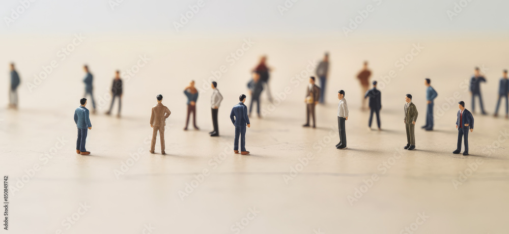 Diverse Miniature People Gathering in Community Diverse Miniature People Gathering in Community
