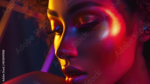 girl with beautiful skin glow, makeup and beauty © Яна Деменишина